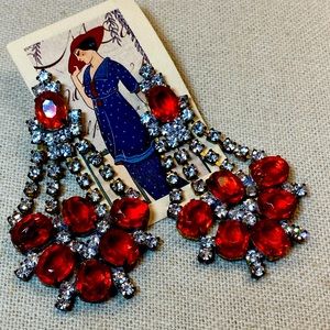 Vintage Red Czech Earrings